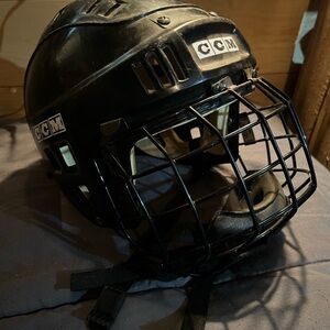 CCM Black Hockey Helmet with Cage kids